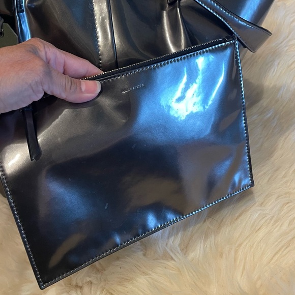 New w 🏷️ tags. ALL SAINTS Pewter Metallic silver Tote Bag, w/ extra pouch - Picture 5 of 10